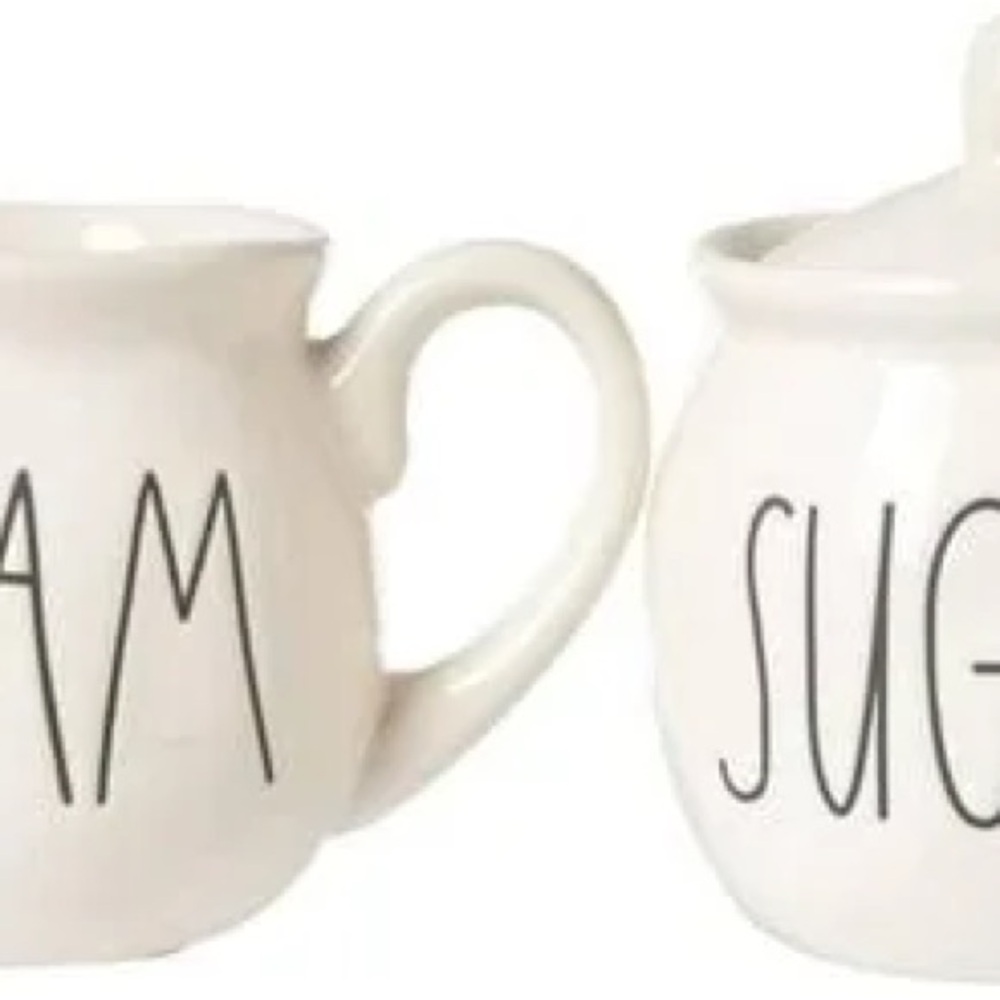 White Ceramic Cream and Sugar Set